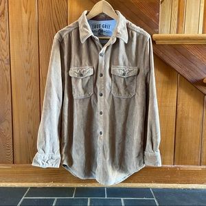 True Grit Corduroy Collar Long-sleeve Shirt